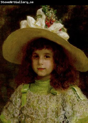 Jean - Andre Rixens Portrait of a young girl